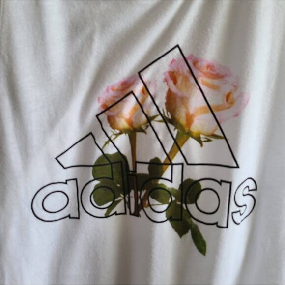 Adidas Floral Logo White Tank Top Size XS - Picture 4 of 13